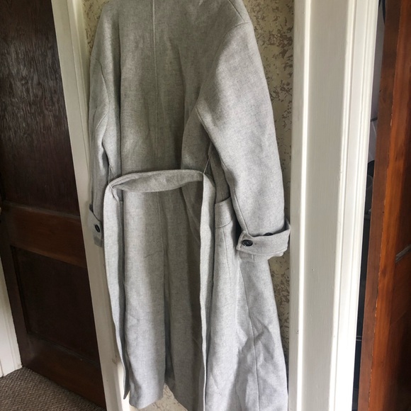 ZARA NWT light Gray Oversized Oversized Italian Manteco Wool Blend Coat XS - Picture 8 of 14